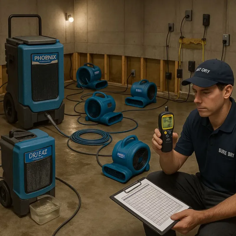 Structural Drying and Dehumidification process in Bondsville, MA